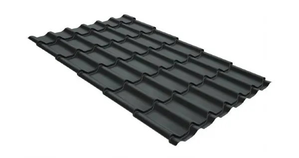 Металлочерепица классик GL 0,5 GreenCoat Pural Matt RR 23 темно-серый (RAL 7024 мокрый асфальт) купить в Анжеро-Судженске