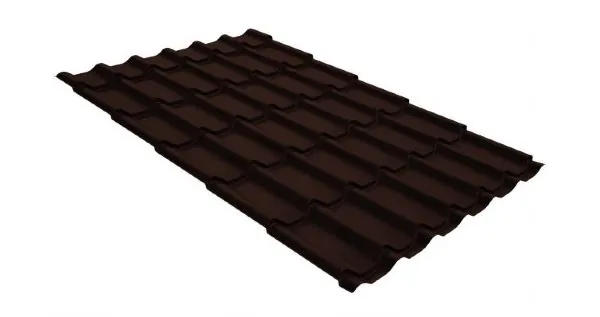 Металлочерепица классик GL 0,5 GreenCoat Pural RR 887 шоколадно-коричневый (RAL 8017 шоколад) купить в Анжеро-Судженске