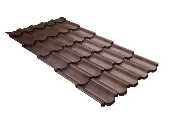 Металлочерепица квинта плюс с  3D резом 0,45 Safari Twincolor Brown купить в Анжеро-Судженске