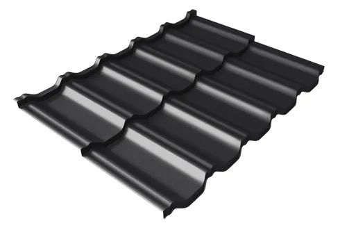 Металлочерепица модульная Квинта Uno Grand Line c 3D резом 0,5 GreenСoat Pural Matt RR 33 черный (RAL 9005 черный) купить в Анжеро-Судженске