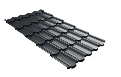 Металлочерепица квинта плюс с 3D резом 0,5 GreenСoat Pural Matt RR2Н3 (RAL 7016 антрацитово-серый)