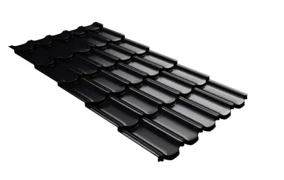 Металлочерепица квинта плюс с 3D резом 0,5 Quarzit lite RAL 9005 черный