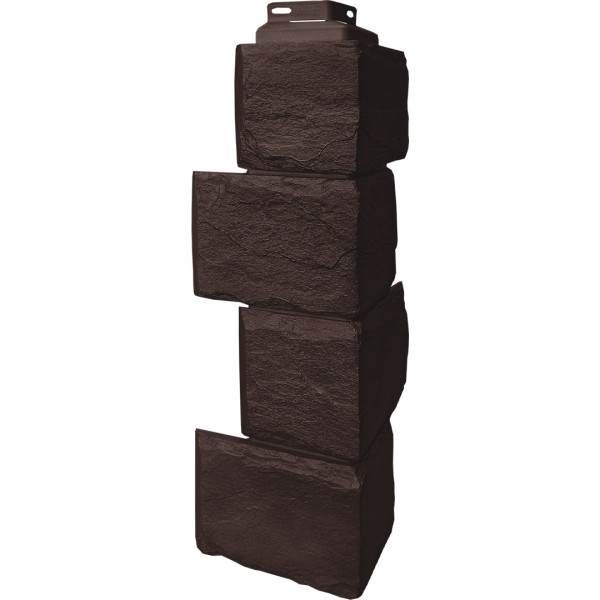 Цокольный сайдинг FineBer – Серия “Камень природный”, Угол наружный Коричневый купить в Анжеро-Судженске