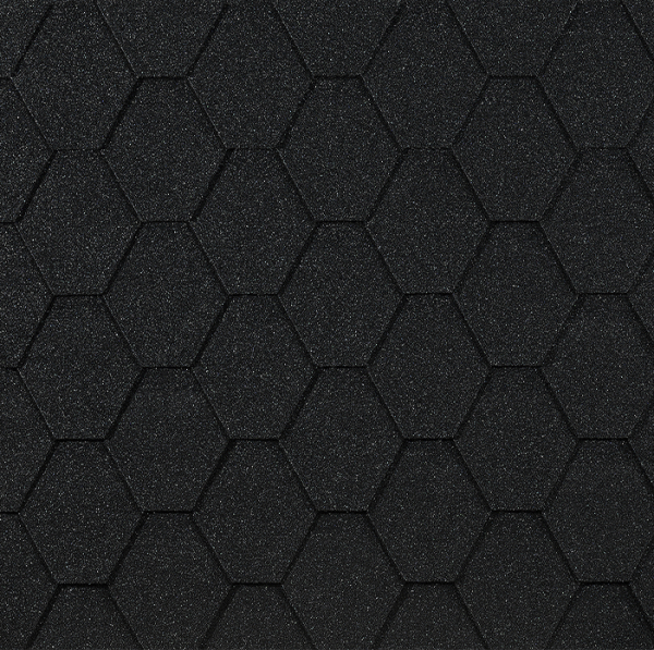 Гибкая черепица EURASIA Docke, Коллекция ШЕСТИГРАННИК Чёрный купить в Анжеро-Судженске
