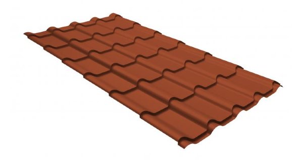 Металлочерепица камея GL 0,5 GreenCoat Pural RR 750 кирпично-красный (RAL 8004 терракота) купить в Анжеро-Судженске
