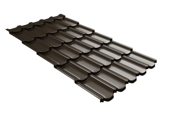 Металлочерепица квинта плюс с 3D резом 0,5 GreenСoat Pural Matt RR 32 темно-коричневый (RAL 8019 серо-коричневый) купить в Анжеро-Судженске