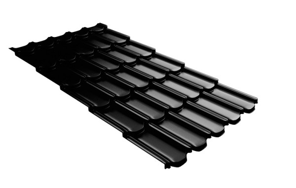 Металлочерепица квинта плюс с 3D резом 0,5 GreenСoat Pural Matt RR 33 черный (RAL 9005 черный) купить в Анжеро-Судженске