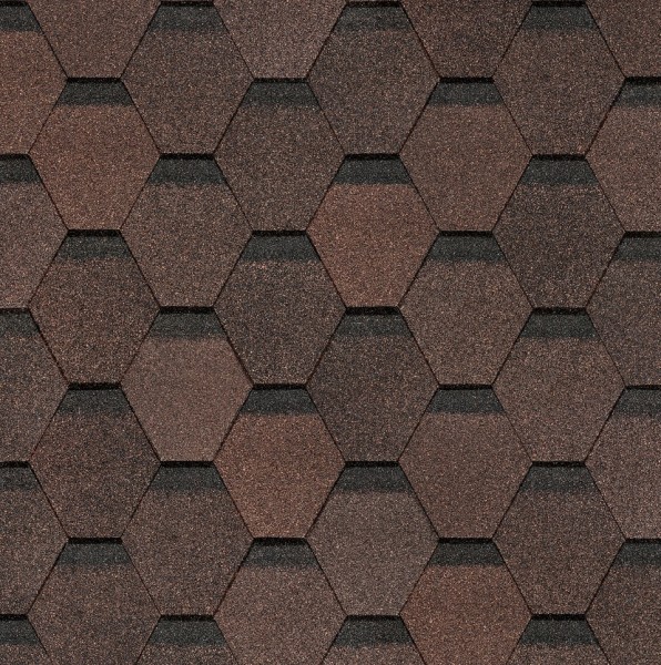 Гибкая черепица Docke, коллекция Шестигранник Коричневый купить в Анжеро-Судженске