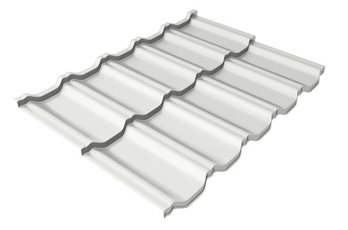 Металлочерепица модульная Квинта Uno Grand Line c 3D резом 0,5 Satin RAL 9003 сигнальный белый купить в Анжеро-Судженске