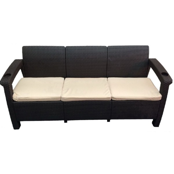 Трёхместный диван  Yalta Sofa 3 Seat венге купить в Анжеро-Судженске