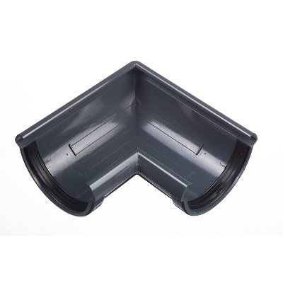 Угол желоба универсальный 90° Docke Lux ПВХ - Графит купить в Анжеро-Судженске