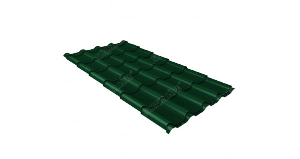 Металлочерепица камея 0,5 Satin RAL 6005 зеленый мох купить в Анжеро-Судженске