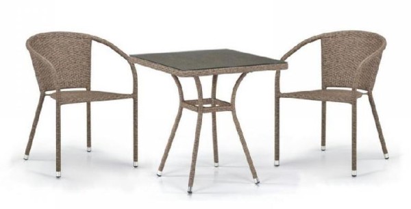 Комплект плетеной мебели AFINA из иск. ротанга T282BNT/Y137C-W56 Light Brown 2Pcs купить в Анжеро-Судженске