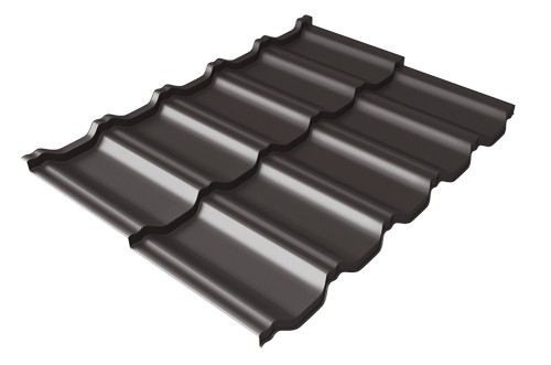 Металлочерепица модульная Квинта Uno Grand Line c 3D резом 0,5 Satin Мatt RR 32 темно-коричневый купить в Анжеро-Судженске