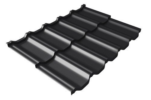 Металлочерепица модульная Квинта Uno Grand Line c 3D резом 0,5 Satin Мatt RAL 9005 черный купить в Анжеро-Судженске