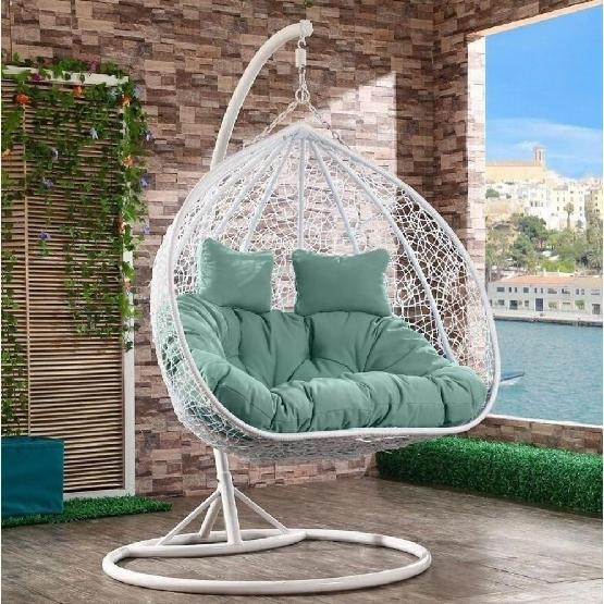 Кресло Подвесное из искусственного ротанга AFM-109A White/Green купить в Анжеро-Судженске