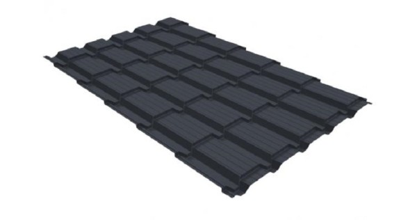 Металлочерепица GL квадро профи 0,5 GreenCoat Pural RR 23 темно-серый (RAL 7024) мокрый асфальт купить в Анжеро-Судженске