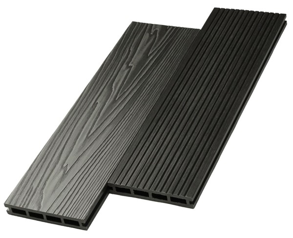 Террасная доска ДПК NanoWood двусторонняя New 3D тиснение + вельвет Графит купить в Анжеро-Судженске