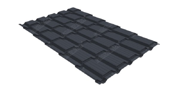Металлочерепица GL квадро профи 0,5 Satin RAL 7024 мокрый асфальт купить в Анжеро-Судженске