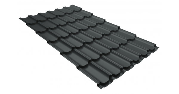 Металлочерепица квинта плюс 0,5 GreenCoat Pural Matt RR 23 темно-серый (RAL 7024 мокрый асфальт) купить в Анжеро-Судженске