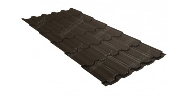 Металлочерепица квинта плюс 0,5 GreenCoat Pural Matt RR 32 темно-коричневый (RAL 8019 серо-коричневый) купить в Анжеро-Судженске